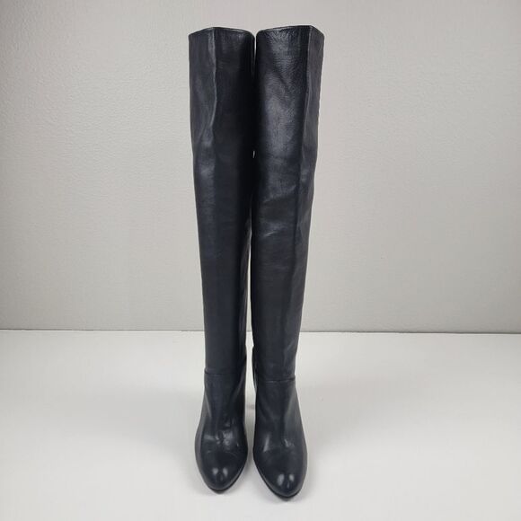 Stuart Weitzman Black Soft Leather Knee High OTK Tall Heel Boots Size Womens 8M - Picture 10 of 16